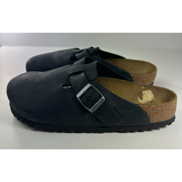 *Damaged* Birkenstock Boston Slip On Clog Mules Black Size 38 US 7 L7 M5 *Flawed - Picture 14 of 16
